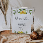 Watercolor lemons bridal shower mimosa bar sign<br><div class="desc">A lovely design with watercolor lemons. The text and colours on this sign poster can be edited.</div>