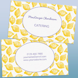 Watercolor Lemons Catering Business Card