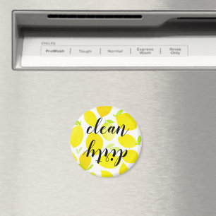 Watercolor Lemons Clean Dirty Dishwasher Magnet