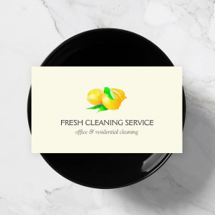Watercolor Lemons Cleaning Service  Business Card