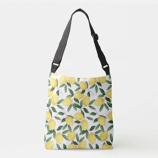WATERCOLOR LEMONS CROSSBODY BAG (Front)