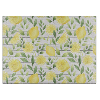 Watercolor Lemons Cutting Board
