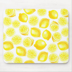 Watercolor lemons design mouse mat