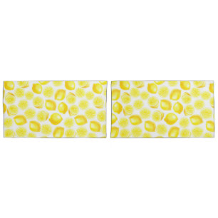 Watercolor lemons design pillowcase