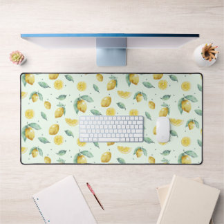 Watercolor lemons desk mat