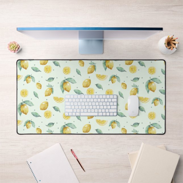 Watercolor lemons desk mat (Office 1)