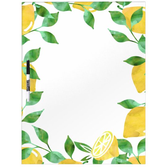 Watercolor Lemons Dry Erase Board