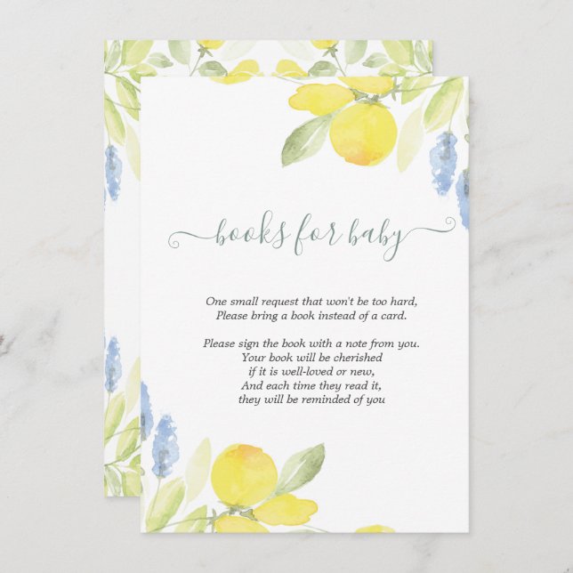 Watercolor Lemons Enclosure Card (Front/Back)