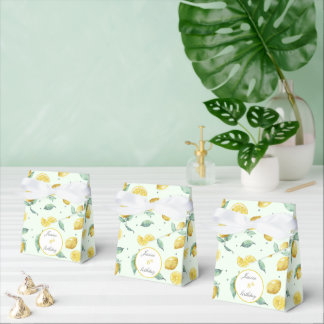 Watercolor lemons favour box