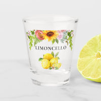 Watercolor Lemons Floral Greenery Limoncello
