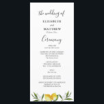 Watercolor lemons foliage wedding program programme<br><div class="desc">A lovely design with watercolor lemons and green foliage. You can personalise the text and colours on this wedding program template.</div>