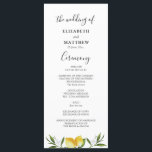 Watercolor lemons foliage wedding program programme<br><div class="desc">A lovely design with watercolor lemons and green foliage. You can personalise the text and colours on this wedding program template.</div>