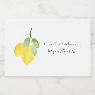 Watercolor Lemons Food and Beverage Label Set