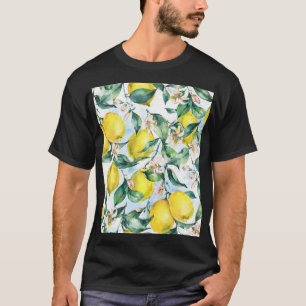 Watercolor lemons, fresh citrus branch. T-Shirt