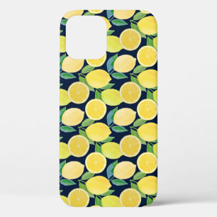 Watercolor Lemons: Fresh Pattern Illustration iPhone 12 Case