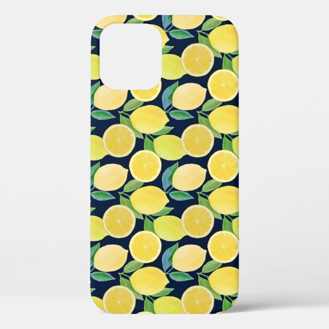 Watercolor Lemons: Fresh Pattern Illustration Case-Mate iPhone Case (Back)