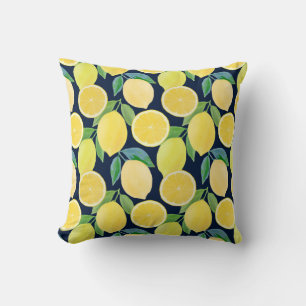 Watercolor Lemons: Fresh Pattern Illustration Cushion