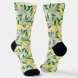 Watercolor lemons fruit socks