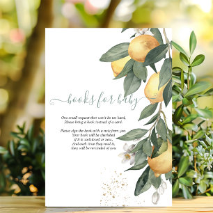 Watercolor Lemons Green Plaid Enclosure Card
