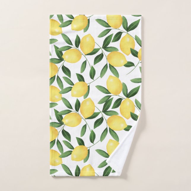 WATERCOLOR LEMONS HAND TOWEL (Hand Towel)