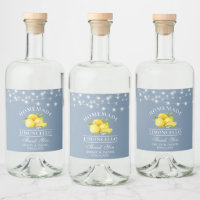Watercolor Lemons Lights Dusty Blue Limoncello