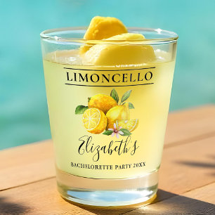Watercolor Lemons Limoncello Bachelorette Party Shot Glass