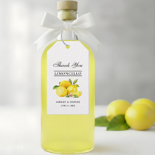 Watercolor Lemons Limoncello Wedding Gift Tags