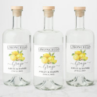 Watercolor Lemons Limoncello Wedding Grazie