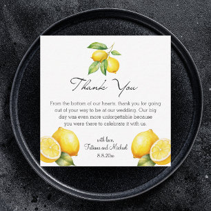 watercolor lemons limoncello wedding thank you card