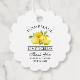 Watercolor Lemons Limoncello Wedding Thanks Favour Tags