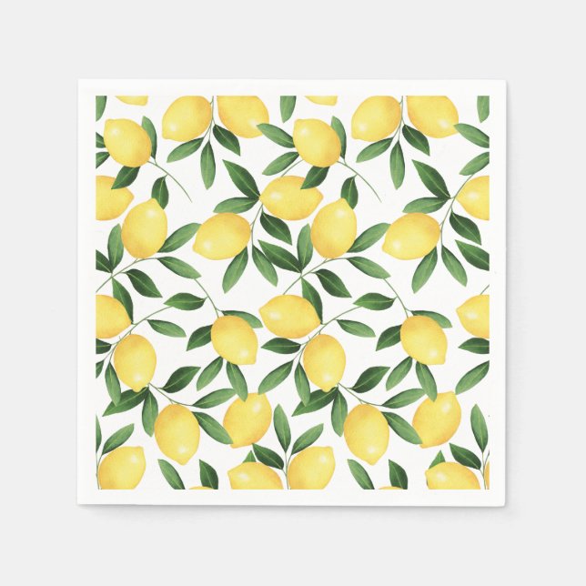 WATERCOLOR LEMONS NAPKIN (Front)