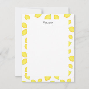 Watercolor Lemons Pattern 2  Card