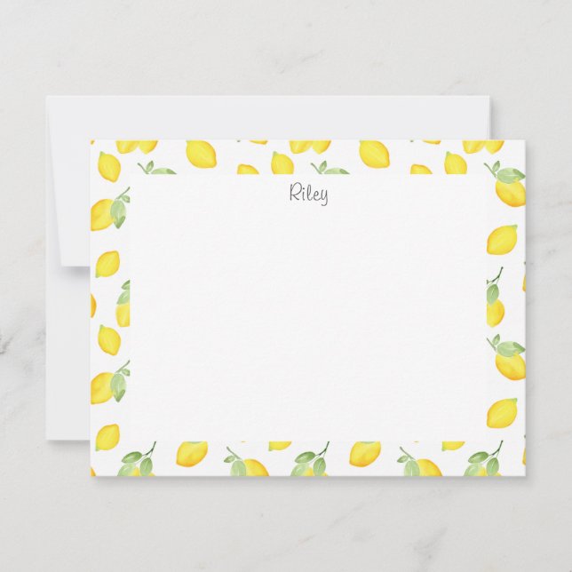 Watercolor Lemons Pattern Card (Front)