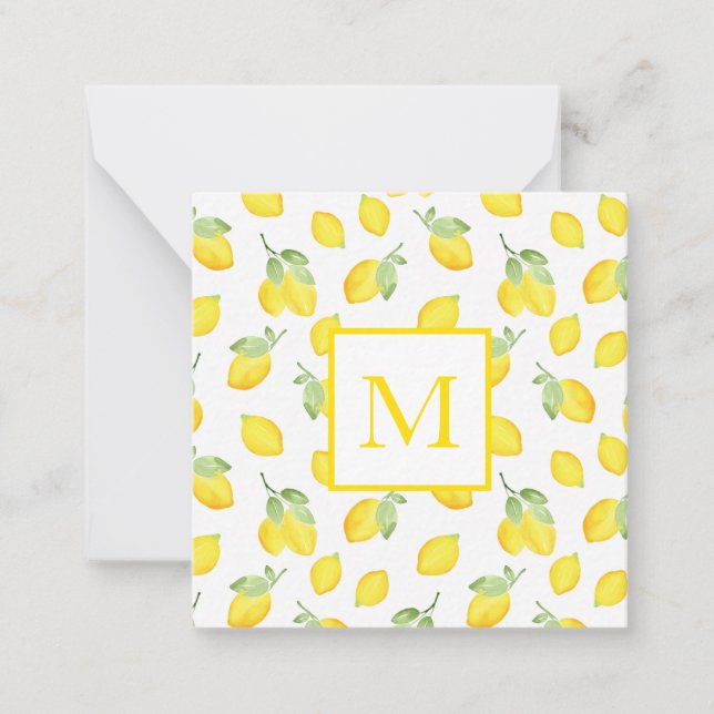 Watercolor  Lemons Pattern Card (Front)