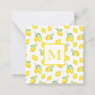 Watercolor  Lemons Pattern Card