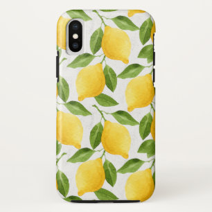 Watercolor lemons pattern iPhone x case