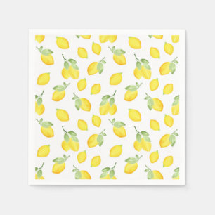 Watercolor Lemons Pattern Napkin