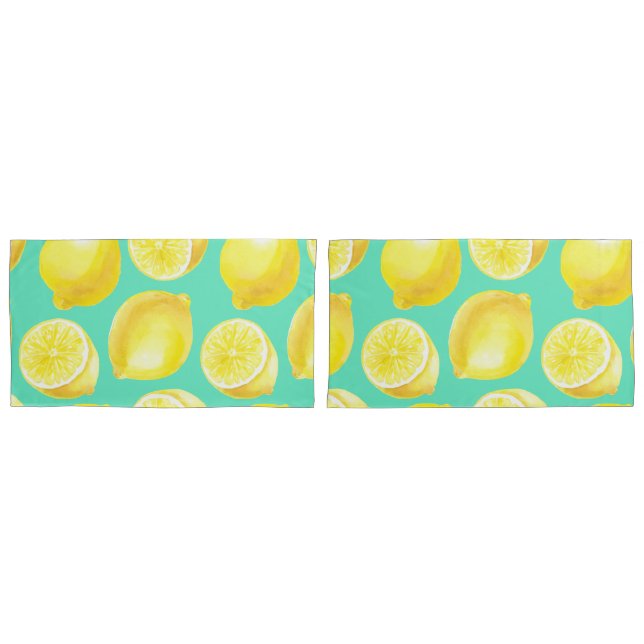Watercolor lemons pattern pillowcase (Front-Set)