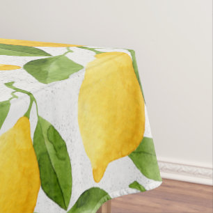 Watercolor lemons pattern tablecloth