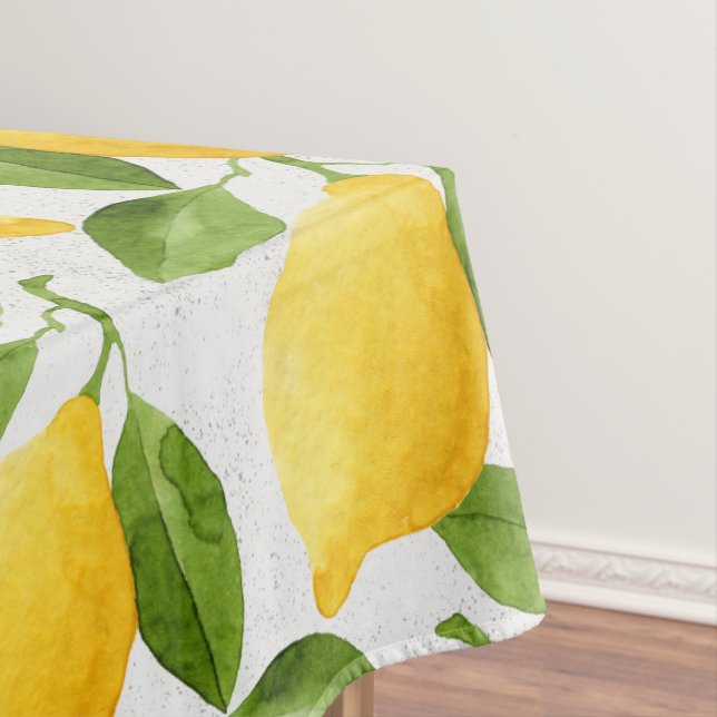 Watercolor lemons pattern tablecloth (In Situ)