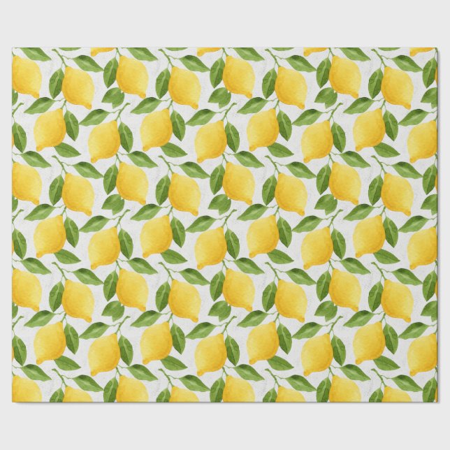 Watercolor lemons pattern wrapping paper (Seam)