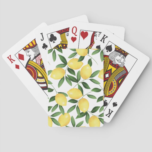 WATERCOLOR LEMONS PLAYING CARDS (Back)