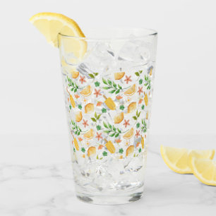 Watercolor Lemons & Popsicles Glass