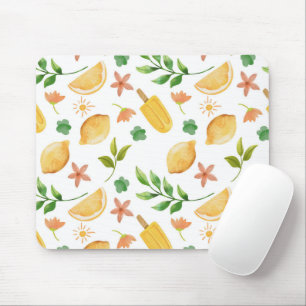 Watercolor Lemons & Popsicles Mouse Pad – Summer 