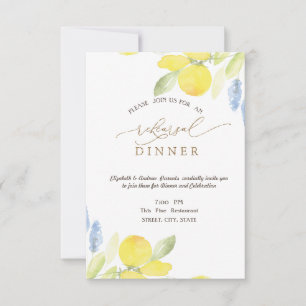 Watercolor Lemons Rehearsal Dinner   Invitation