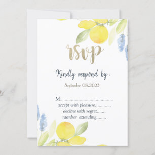 Watercolor Lemons RSVP   Invitation