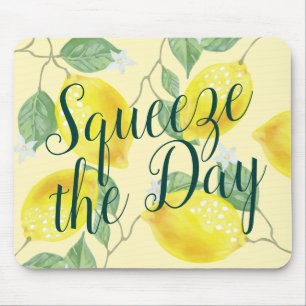 Watercolor Lemons Squeeze the Day Mouse Mat