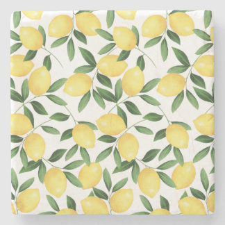 WATERCOLOR LEMONS STONE COASTER