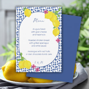 WATERCOLOR LEMONS WEDDING MENU