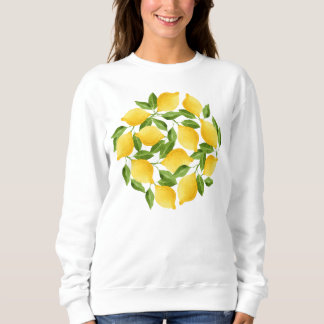 Watercolor lemons wreath sweatshirt